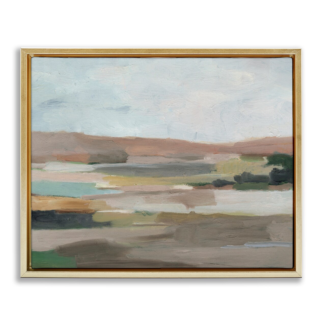 Stupell Industries Neutral Desert Hills Floater Framed Canvas Wall Art Design by Ethan Harper